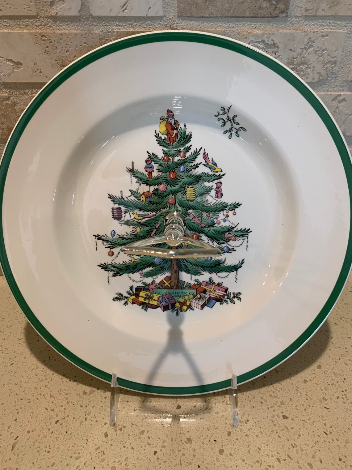 Spode Christmas Tree Tidbit Cookie Tray England S3324 Metal Etsy