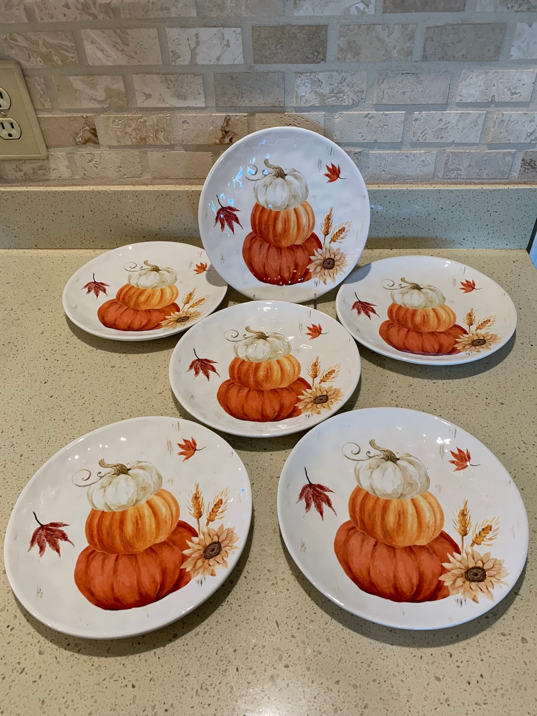 Pumpkin Salad/luncheon Plates Hobby Lobby Set of 6 Etsy