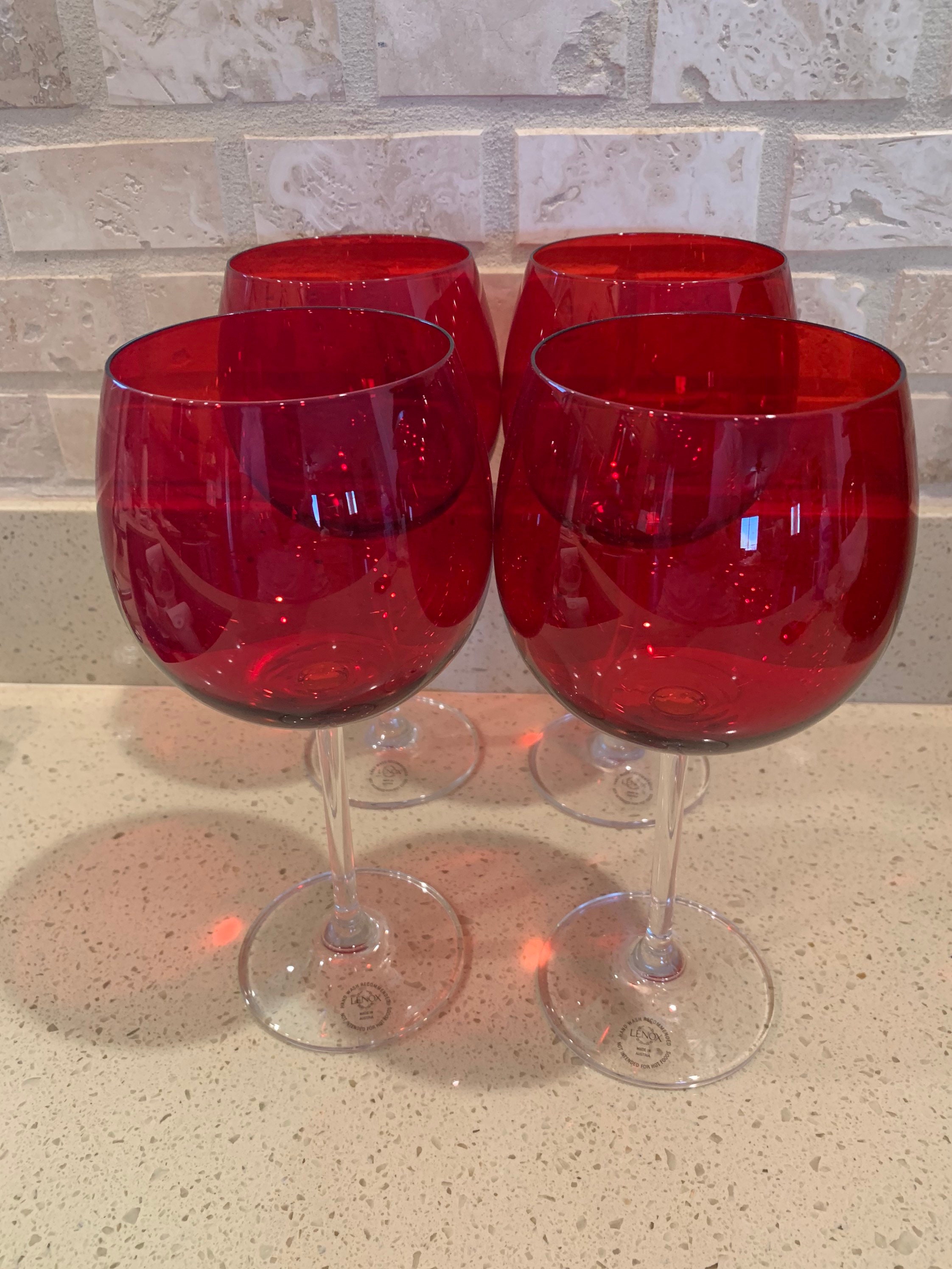 Lenox Tuscany holiday Red balloon wine glasses Etsy