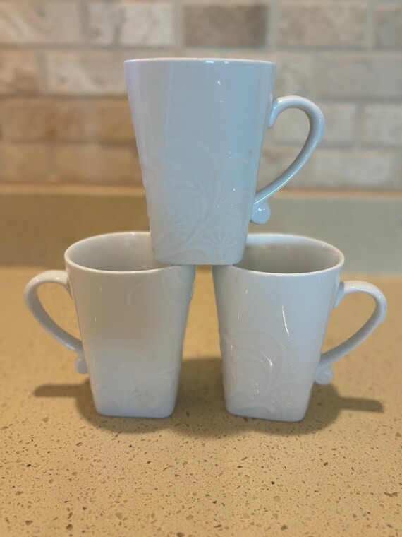 One Corelle Coordinates Porcelain Floral White Embossed CHERISH 4 1 2 Set 3 Etsy