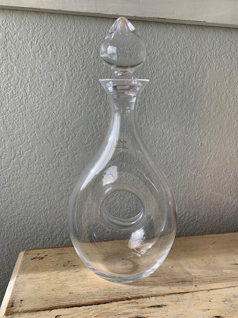Lenox Crystal Wine or Liquor Clear Glass Decanter Tuscany Etsy