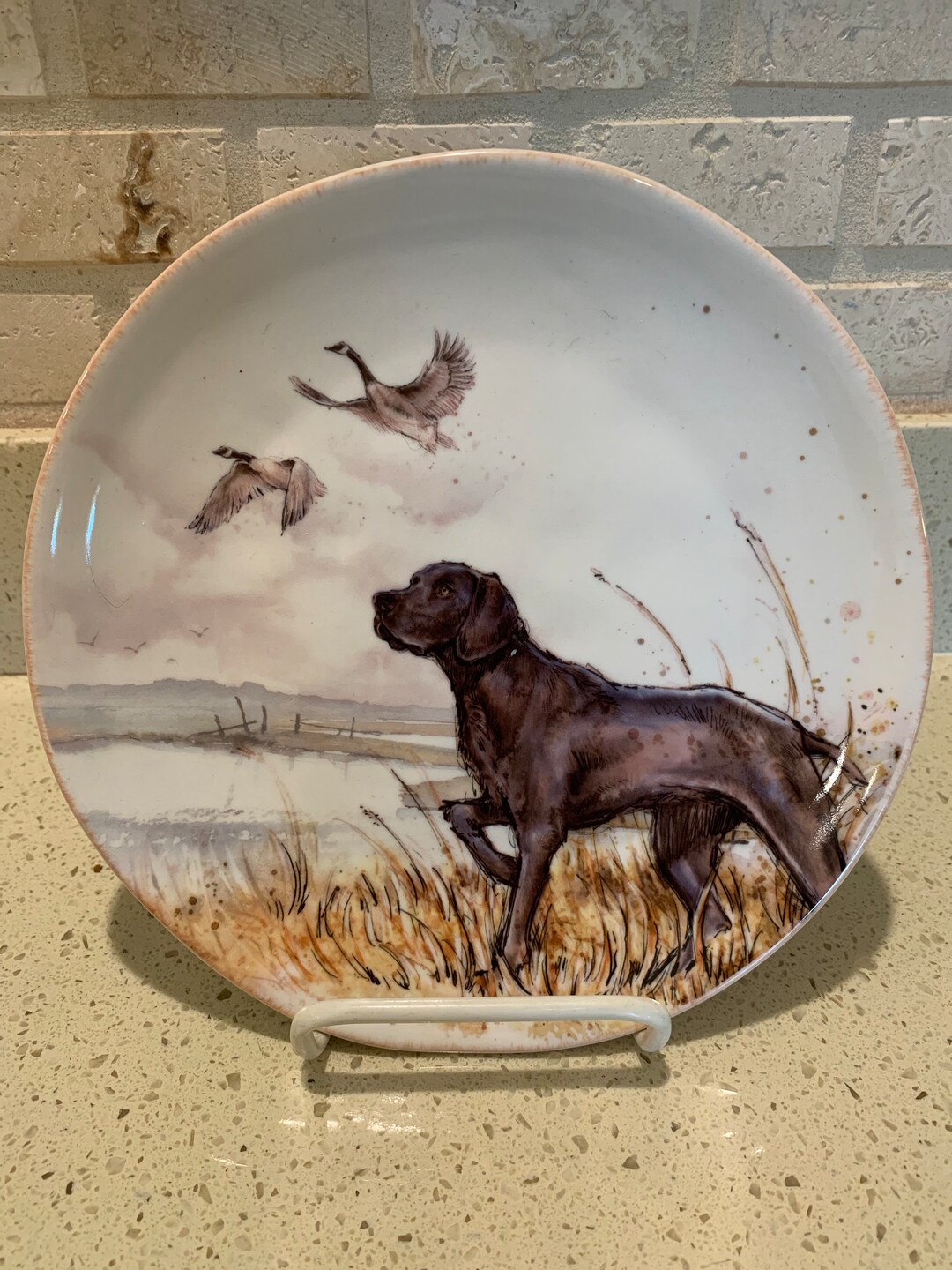 Southern Homes Southern Tails Pointing Black Lab Plate Etsy