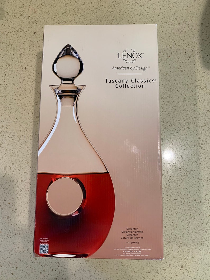 Lenox Crystal Wine or Liquor Clear Glass Decanter Tuscany Etsy