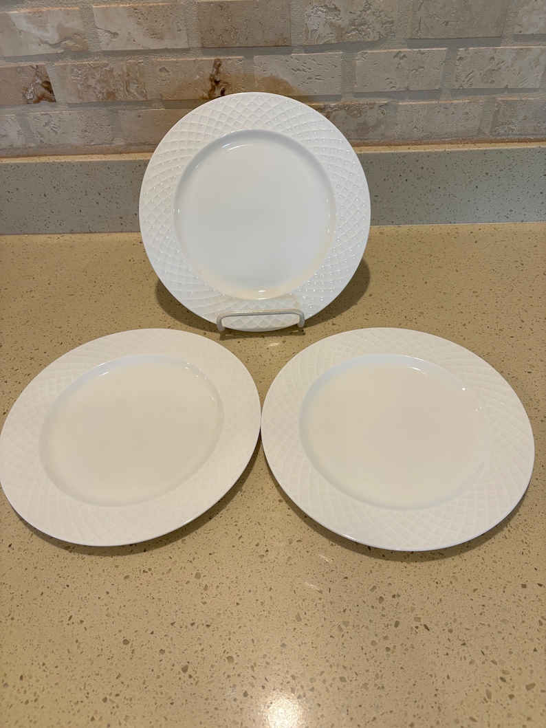 Mikasa Bone China TRELLIS White Salad Plates 9” Sold in Sets of 3 - Etsy