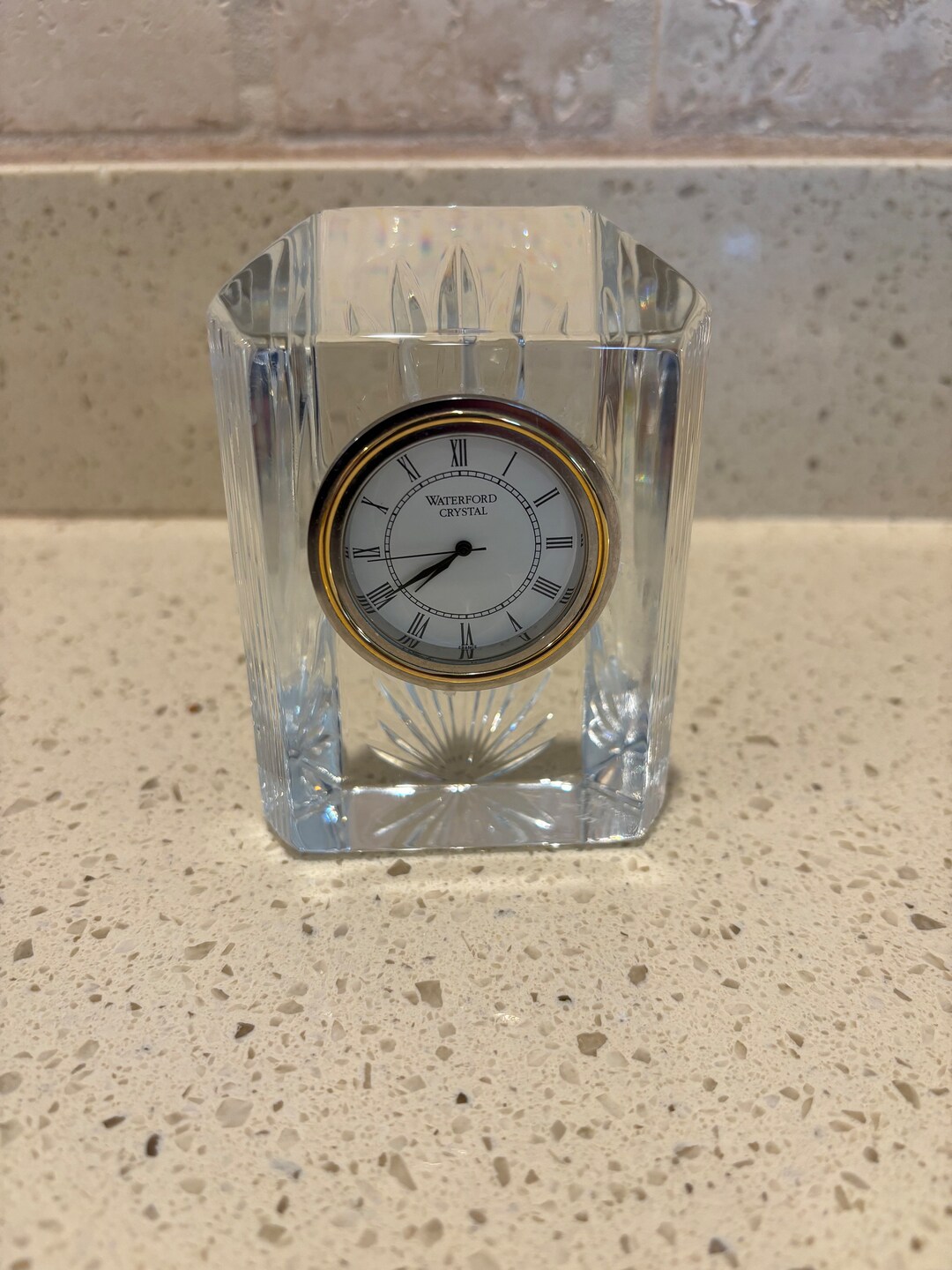 Waterford Crystal Colonnade Desk Clock Paperweight 4 Etsy