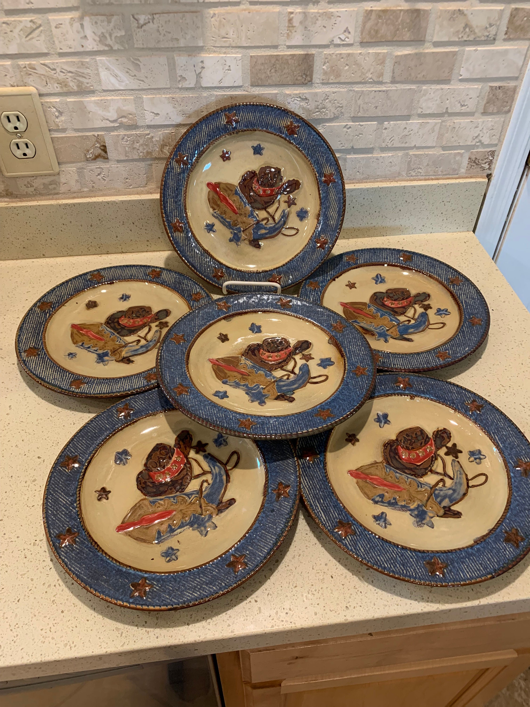 Home Studio Canyon Ranch Collection Set of 2 Dinner Plates Western Style sold in sets of 2