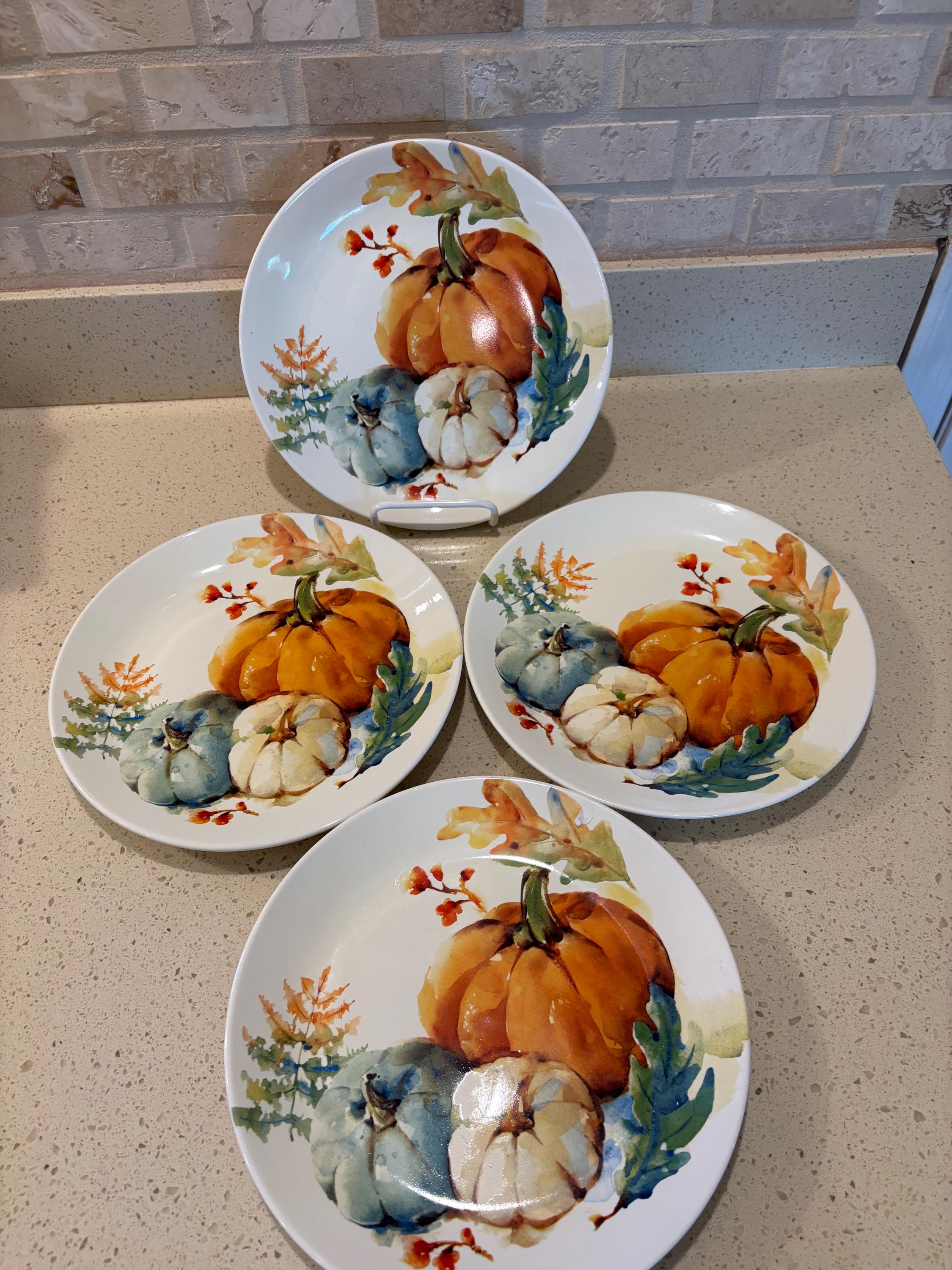 Healthy Thanksgiving Accent Plates Pumpkin Dinnerware