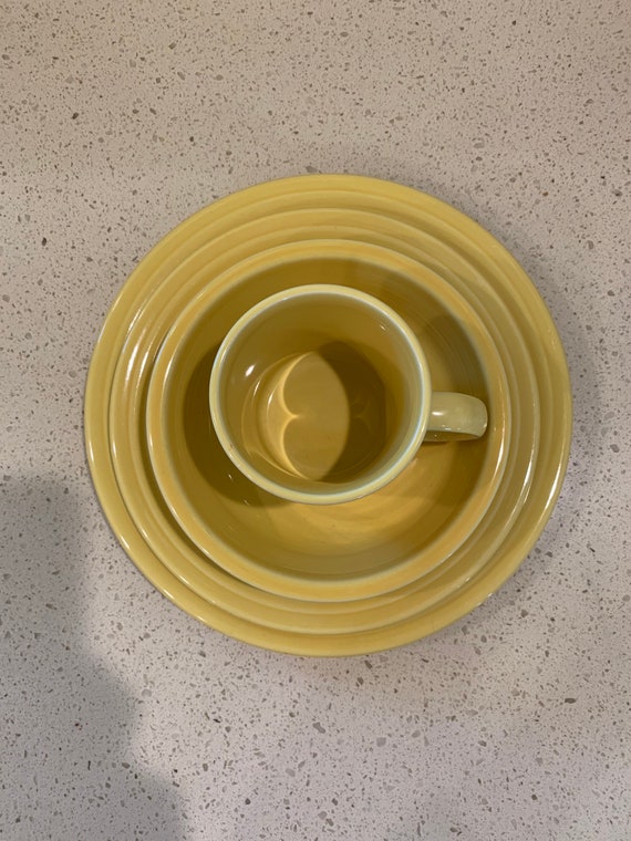 Fiesta Ware Yellow 4 Piece Set - Etsy