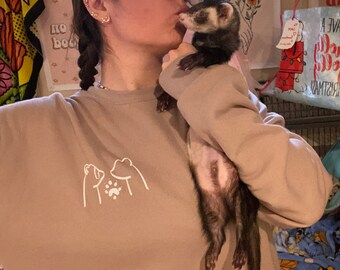 Ferret Logo Design Crewneck Sweatshirt