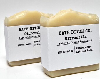 Citronella Handcrafted Soap. Made with Natural ingredients, it does not contain Deet!