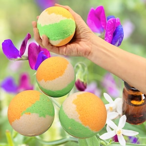 Large Neroli, Sweet Pea, Belizean Rose, Bath Bomb, Fizzy Bath Bomb, Bath Bomb, Butter Bath Bomb