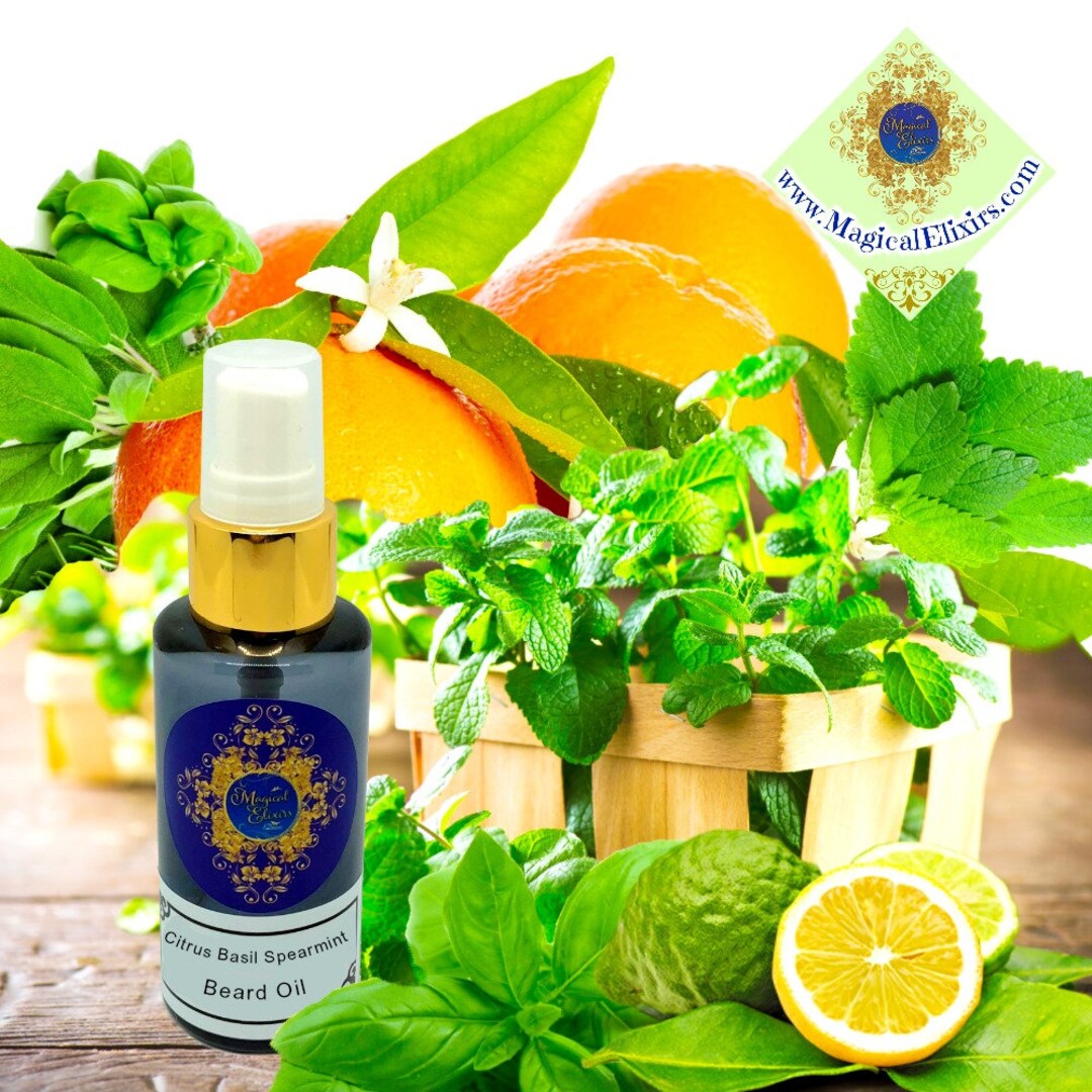 Citrus Basil Spearmint Beard Oil Mustache Oil Facial Hair Etsy