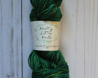 Handdyedyarn/ Superwash Merino / Sport Weight Light DK/ "Legend" Base/Green, yellow, copper /  "Amazon"