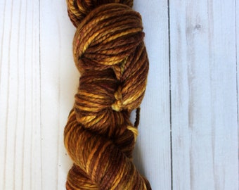 Handdyed yarn / Superwash Merino & Nylon / Bulky Weight / Biggie Base/ Copper,Brown / "Autumn Sun"