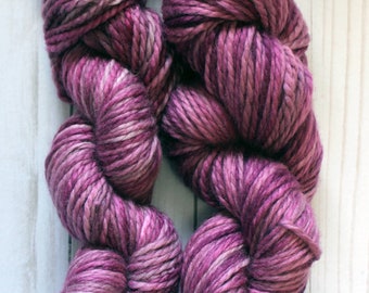 Handdyed yarn / Superwash Merino & Nylon / Bulky Weight / Biggie Base/ Pink / "Raspberry"