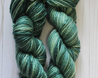 Handdyed yarn / Superwash Merino & Nylon / Bulky Weight / Biggie Base/ Green / "Spruce"