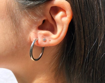 SILVER925 ROUND HOOP EARRINGS /シルバー/ピアス Amazon.com: 925 Sterling Silver 2.5mm Round Hoop Earrings