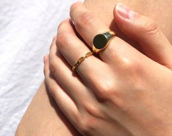 Gold Vermeil Dainty Chain Ring / Adjustable Chain Ring / Sterling Silver S925