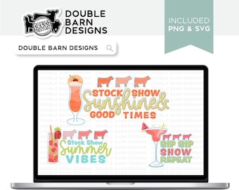 Summer Show Steer Drinks Sublimation Designs (PNG Ai SVG Files)