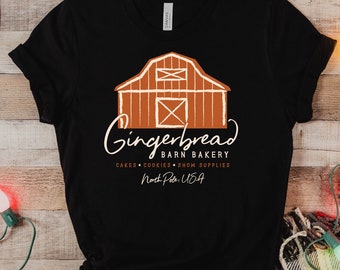 Gingerbread Barn Bakery Tee Sublimation Design (PNG Files)