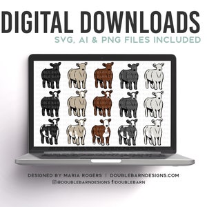 Show Cattle Breeds |  Forward Facing Designs | Digital Downloads - SVG, PNG, Ai Files | Commercial License