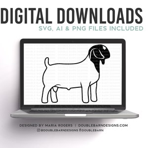 Boer Buck Digital Download - SVG - PNG - AI - Show Goat Design