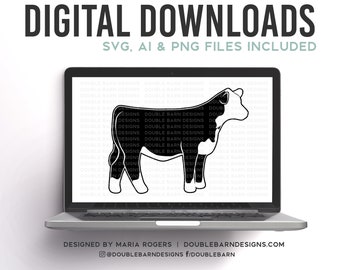 Mini Hereford Steer SVG Digital Download