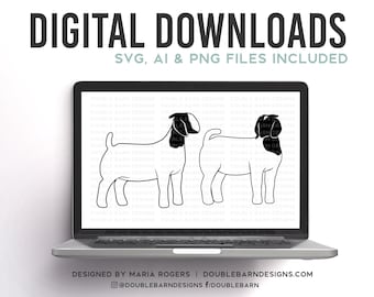 Burer Doe Set Digital Download - SVG - PNG - AI - Show Goat Design