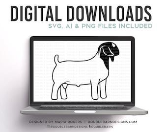 Boer Buck Digital Download - SVG - PNG - AI - Show Goat Design
