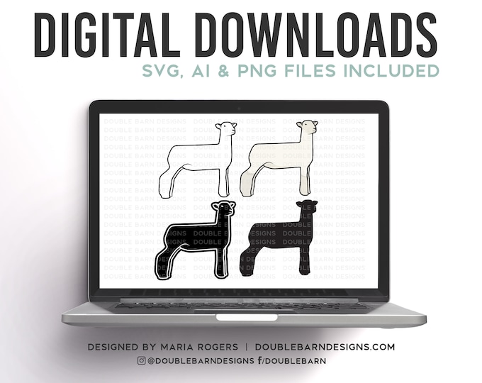 Southdown White Face Cross Show Lamb | Digital Downloads - SVG, PNG, Ai Files | Commercial License