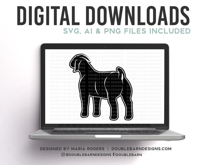 Market Goat Boer Goat Rear Profile Digital Download SVG
