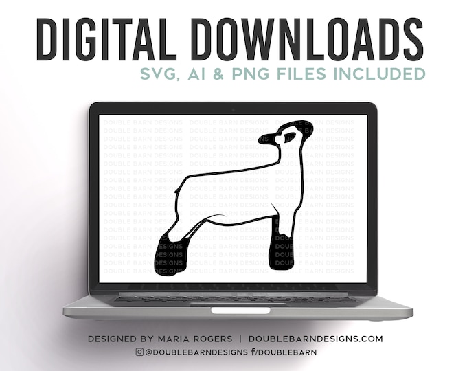 Ewe Lamb Show Design: Livestock SVG, PNG, Ai Files (Digital Download)