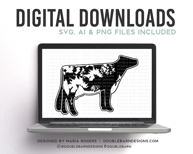 Dairy Shorthorn Digital Download - SVG - PNG - Show Dairy Cow