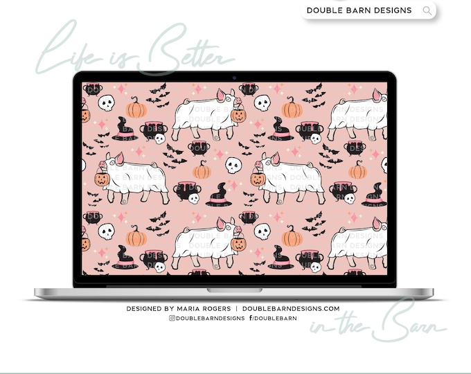 Halloween Show Pig Seamless Pattern - PNG JPG Ai SVG Files Included | Commercial Use