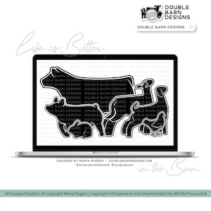 Show Livestock Set Digital Download | Steer - Lamb - Goat - Pig - Chicken - Rabbit | SVG - AI - PNG