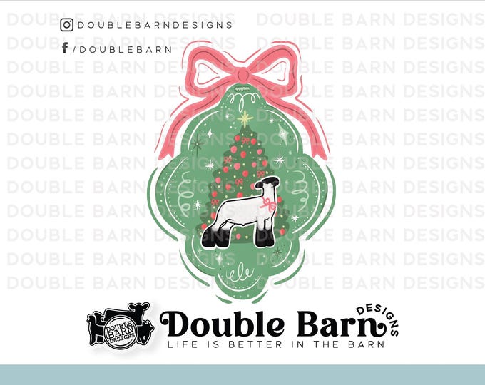 Christmas Ornament Show Lamb Design - PNG Files Included