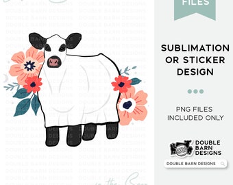 2023 Show Steer Floral Ghost - PNG Files Included | Commercial Use