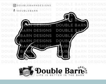 Boar Show Pig Silhouette Digital Download - SVG - PNG - AI Clipart