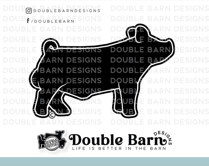 Boar Show Pig Silhouette Digital Download - SVG - PNG - AI Clipart