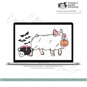 Halloween Show Pig Digital Download - PNG Ai SVG Files Included | Commercial Use