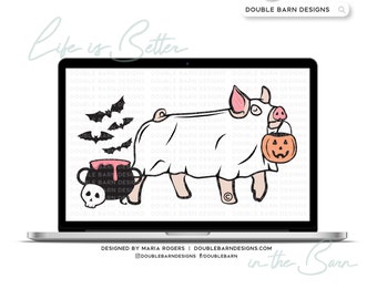 Halloween Show Pig Digital Download - PNG Ai SVG Files Included | Commercial Use