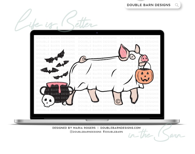 Halloween Show Pig Digital Download - PNG Ai SVG Files Included | Commercial Use