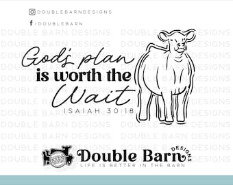 Show Steer Isaiah 30:18 Livestock Sublimation Design - PNG Files Included | Commercial Use