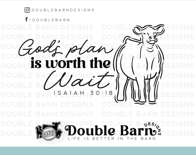 Show Steer Isaiah 30:18 Livestock Sublimation Design - PNG Files Included | Commercial Use