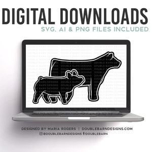 Market Steer and Show Pig Download | Digital Download SVG PNG
