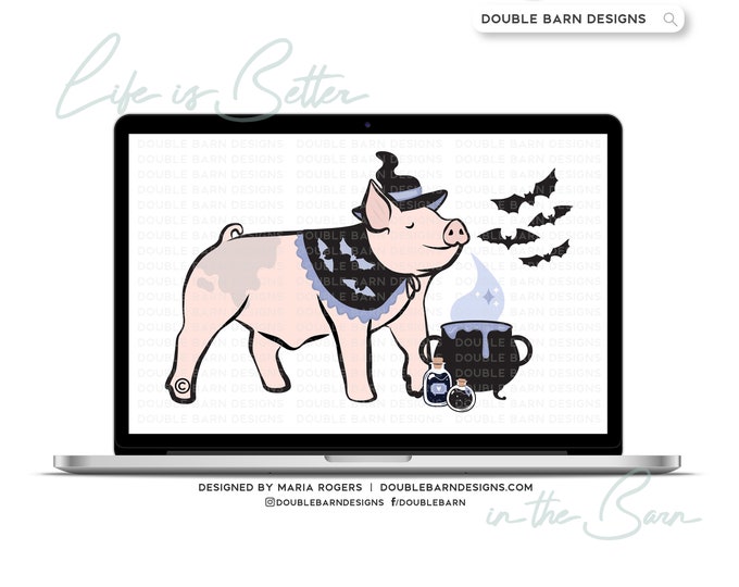 Witch Show Pig Digital Download Halloween - PNG Ai SVG Files Included | Commercial Use