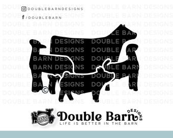New Livestock Set Digital Download | Heifer - Lamb - Goat - Pig | SVG - AI - PNG
