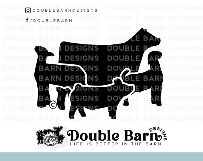 New Livestock Set Digital Download | Heifer - Lamb - Goat - Pig | SVG - AI - PNG