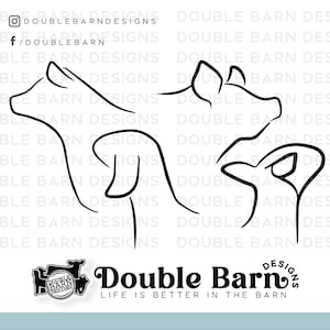 Digitale downloads Veekoppen - SVG - PNG - os - vaars - lam - geit - varken