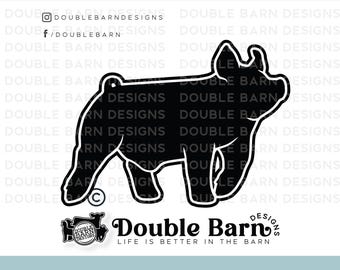 Show Pig Digital Download: Outline & Silhouette (SVG, PNG, Ai Files)